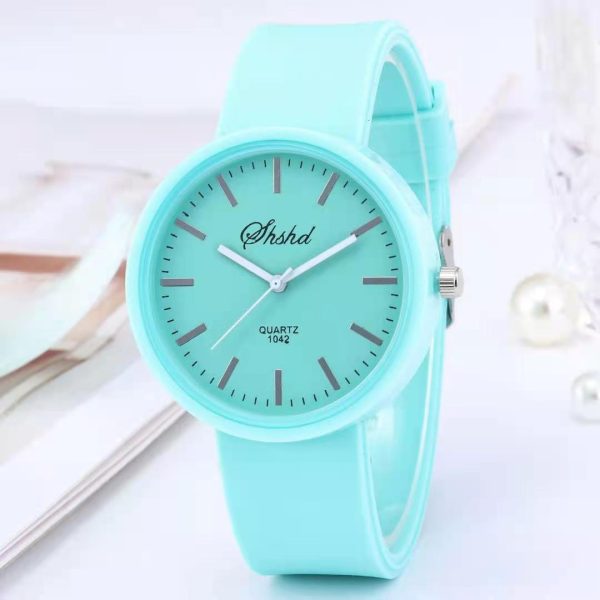 2021 New simple silicone Brand WOKAI Casual Quartz Watch Women Crystal Silicone Watches Relogio Feminino Wrist Watch Hot sale - 图片 2