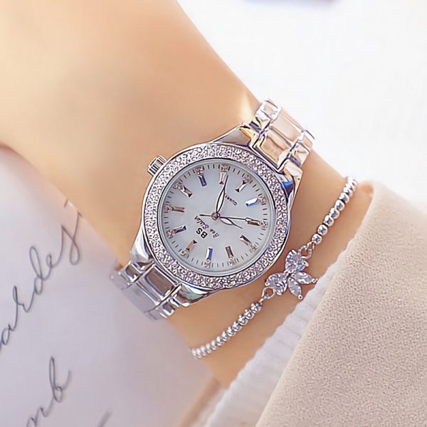 2022 Ladies Wrist Watches Dress Gold Watch Women Crystal Diamond Watches Stainless Steel Silver Clock Women Montre Femme 2023 - 图片 4
